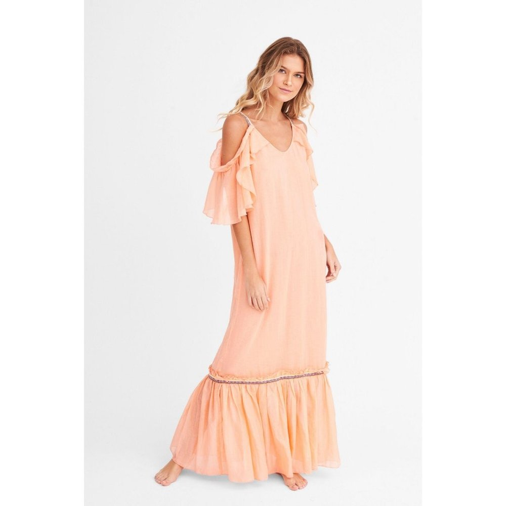 Pitusa Camille Scoop Neck Cold Shoulder Dress